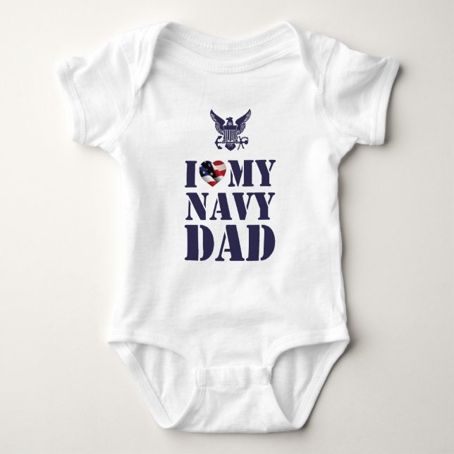 BODY PARA BEBÉ ME ENCANTA MI PAPÁ DE LA NAVY (Anverso)