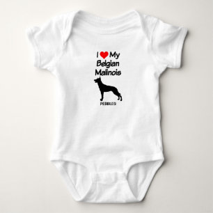 Body Para Bebé Me encanta mi silueta de perro malinés belga