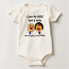 Body Para Bebé Me encanta mi tía loca y mi tío Personalizado