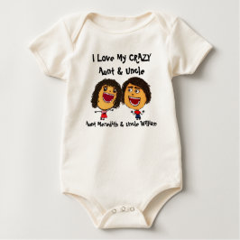 Body Para Bebé Me encanta mi tía loca y mi tío Personalizado