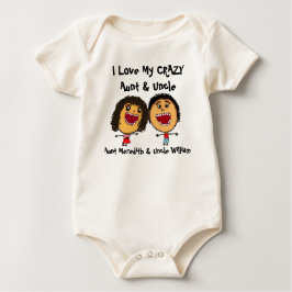 Body Para Bebé Me encanta mi tía loca y mi tío Personalizado