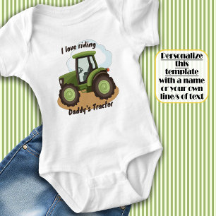 Body Para Bebé Me encanta montar en el tractor de papá