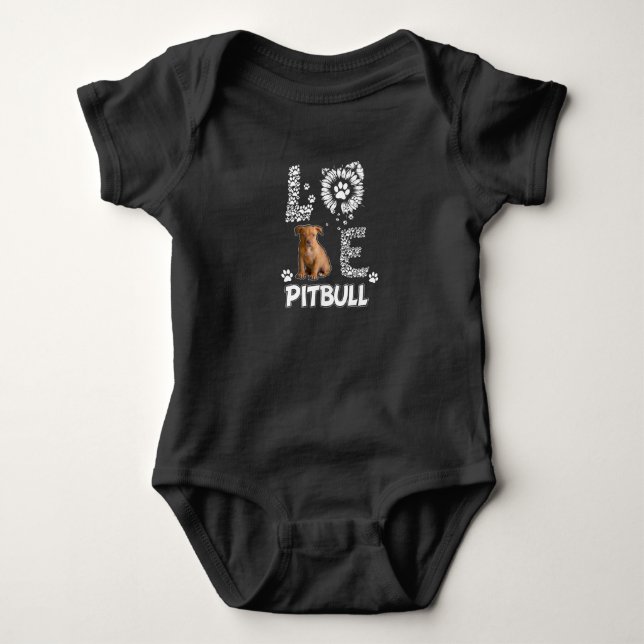 Body Para Bebé Me encantan los perros Pitbull (Anverso)