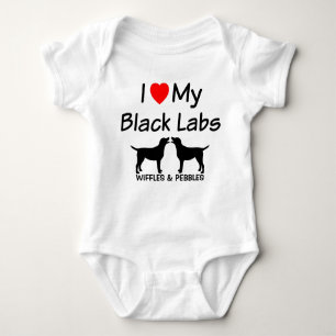 Body Para Bebé Me encantan mis dos Black Labs