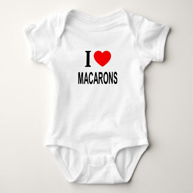 Body Para Bebé Me ❤️ MACARONS Amo MACARONS Me encantan MACARONS (Anverso)