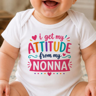Body Para Bebé Me Saco Mi Actitud De Mi Nonna Bodysuit