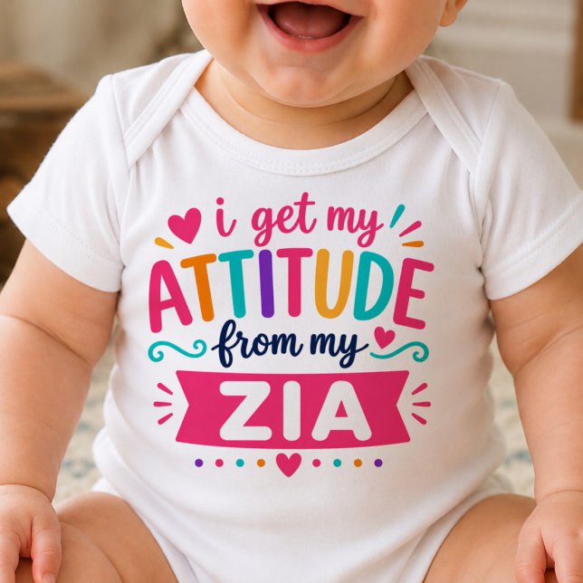 Body Para Bebé Me Saco Mi Actitud De Mi Zia Bodysuit (Subido por el creador)
