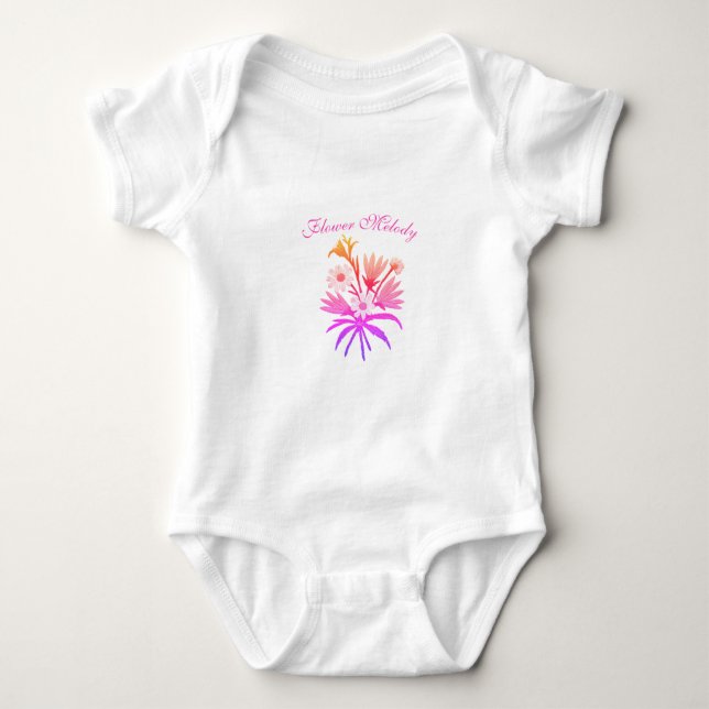 Body Para Bebé Meadow Flowers Embroidery – Botanical Fantasy Pink (Anverso)