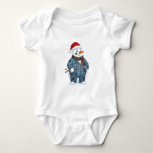 Body Para Bebé Mecánico de muñeco de nieve Navidad 2026 Festa Azu