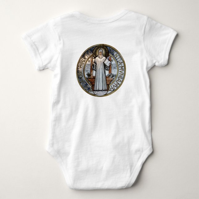 Body Para Bebé Medalla St Benedict Baby Onezie  (Reverso)