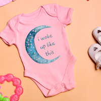 Media Luna Rosa | Chica Personalizado del bebé Tex