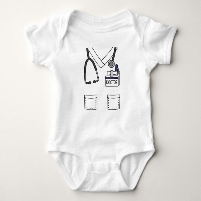 Body Para Bebé Médica personalizado Scrubs (Anverso)
