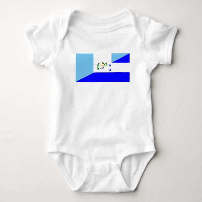 Body Para Bebé medio símbolo de la bandera de Guatemala Honduras (Anverso)