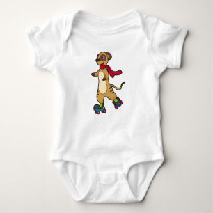 Body Para Bebé Meerkat como patinador con patines