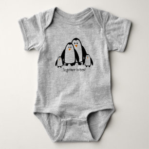 Body Para Bebé Mejor familia de pingüinos Personalizados