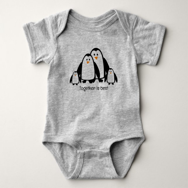 Body Para Bebé Mejor familia de pingüinos Personalizados (Anverso)