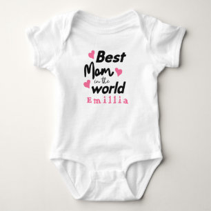 Body Para Bebé Mejor Madre del Mundo Personalizado Nombre Lindo