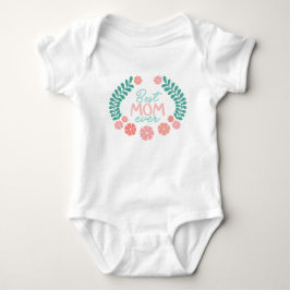 Body Para Bebé Mejor mamá del mundo marco floral