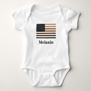Body Para Bebé Melanin Bandera de Estados Unidos Historia negra a