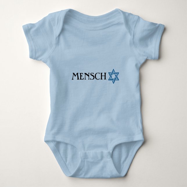 Body Para Bebé Mensch con la camiseta de la estrella de David (Anverso)