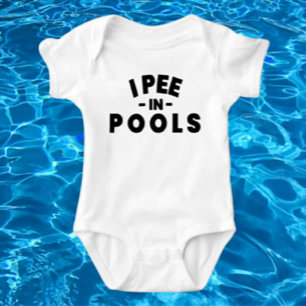 Body Para Bebé Meo en Piscinas Bodysuit Divertido para Bebé