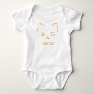 BODY PARA BEBÉ MEOW CAT EN NARANJA BABY BODYSUIT