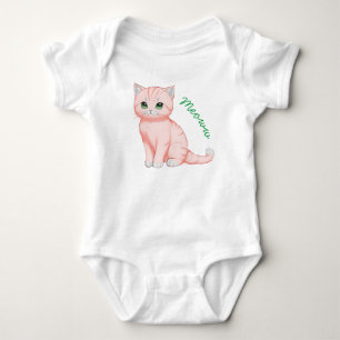 Body Para Bebé Meoww, El Gatito Rosa