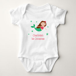 Body Para Bebé Mermaid Cute 1.ᵉʳ Navidades Blanco