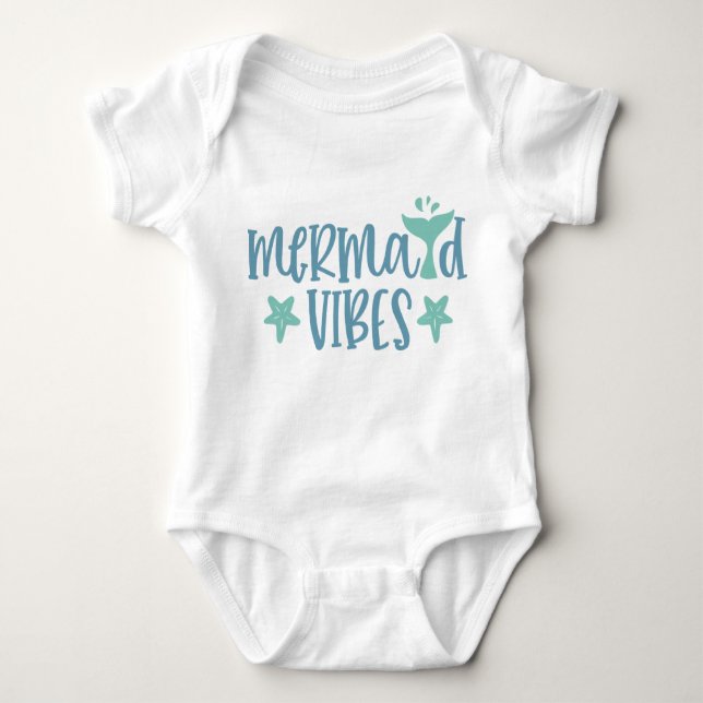 Body Para Bebé Mermaid Vibes Mermaid Tail Star Fish (Anverso)