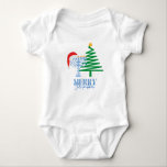 Body Para Bebé Merry Chrismukkah Menorah y Santa Baby Bodysuit<br><div class="desc">Diseño moderno Merry Chrismukkah con una estrella de David en un árbol de Navidad y un Sombrero de Santa en una Menorah.</div>