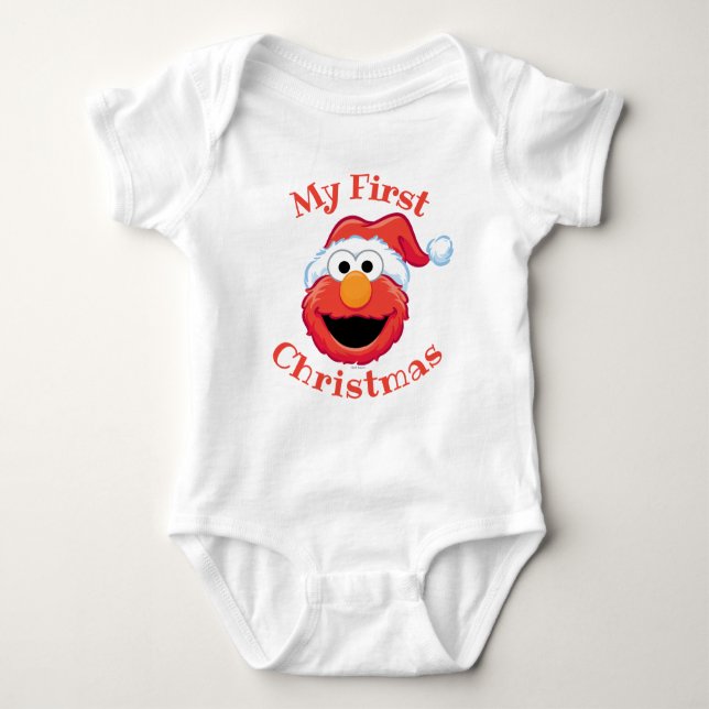 Body Para Bebé Merry First Christmas Elmo (Anverso)