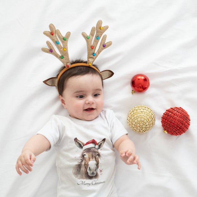 Body Para Bebé Merry Little Navidades Donkey, personalizado (Subido por el creador)