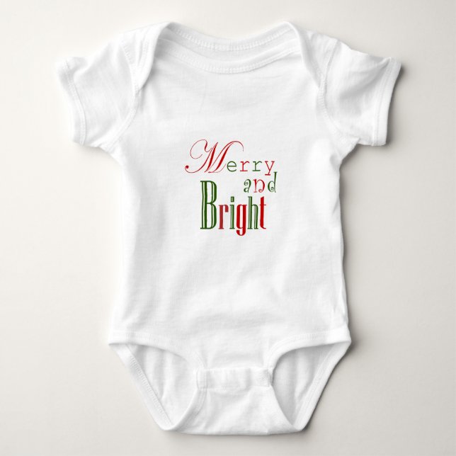 Body Para Bebé Merry y Bright sobre White (Anverso)