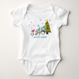 Body Para Bebé Mewwwy Kissmas Pingüinos, Sled y Árbol