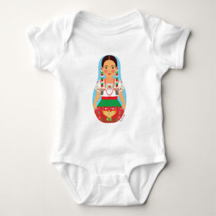 Body Para Bebé Mexicano, China Poblana Matryoshka Baby Bodysuit