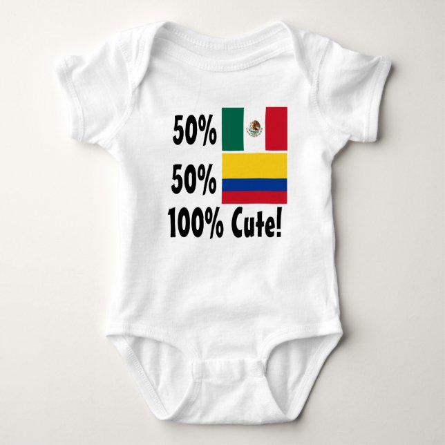 Body Para Bebé Mexicano colombiano del 50% el 50% el 100% lindo (Anverso)