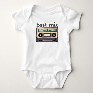 Body Para Bebé Mezcla perfecta de cassette retro Love My Mom & Da