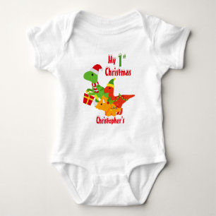 Body Para Bebé Mi 1er dinosaurio de Navidad T-Rex