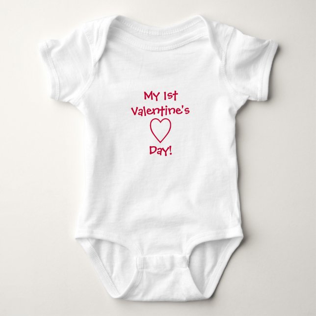 Body Para Bebé ¡Mi 1r el día de San Valentín! - Bebé (Anverso)