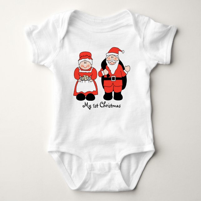 Body Para Bebé Mi 1r navidad Sr. y señora Claus Shirt (Anverso)