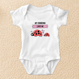 Body Para Bebé Mi abuela me ama mariquitas rosa