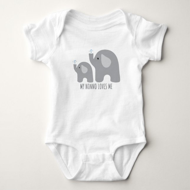 Body Para Bebé Mi abuelo me ama - Bodysuit de bebé elefante (Anverso)