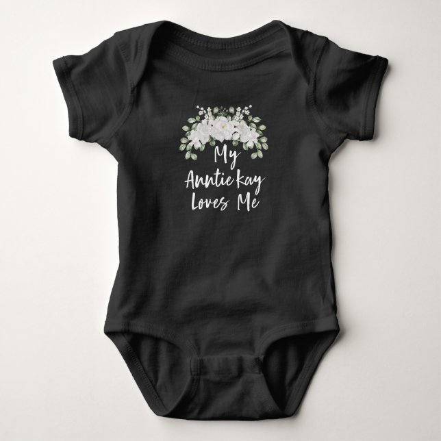 Body Para Bebé Mi Anita Me Ama, Tía Personalizada, Bebé Gracioso (Anverso)