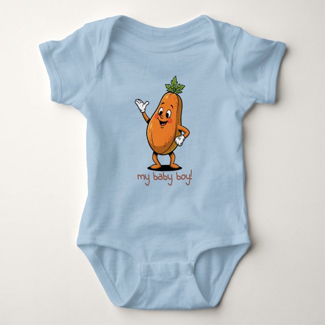 Body Para Bebé Mi Bebé Niño Feliz Papaya (Anverso)