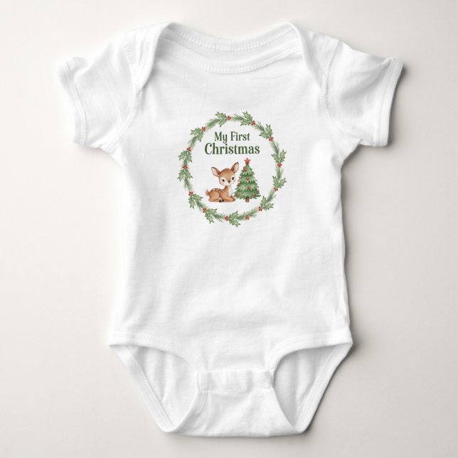 Body Para Bebé Mi Camiseta de mi Primer Navidad (Anverso)