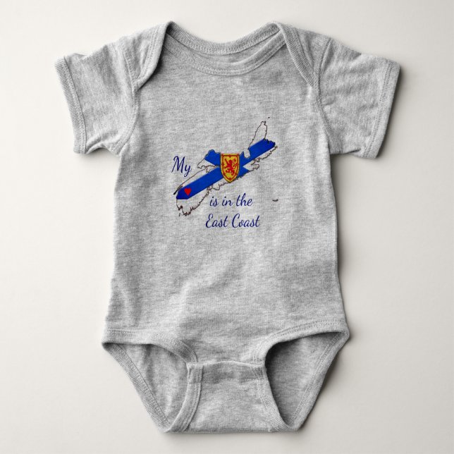 Body Para Bebé Mi corazón es la camiseta de la Costa Este de Nuev (Anverso)