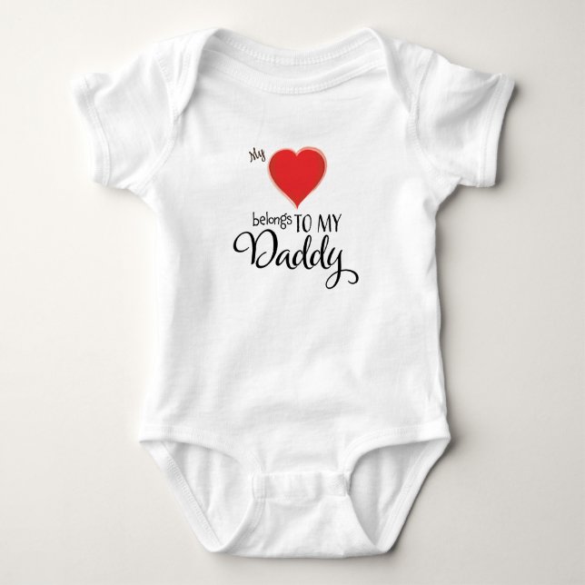 Body Para Bebé Mi corazón pertenece a Daddy Cute Modern (Anverso)