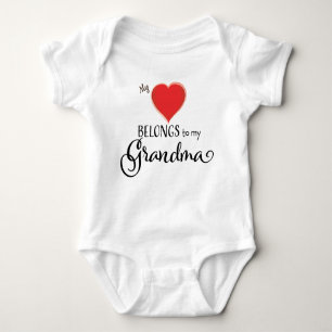 Body Para Bebé Mi Corazón Pertenece A Mi Abuela Cute Moderno