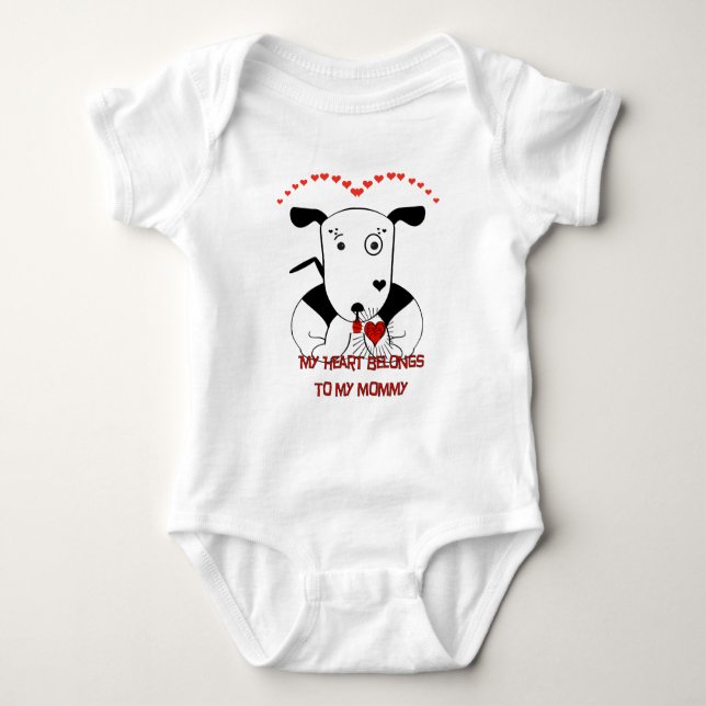 Body Para Bebé Mi corazón pertenece a mi mamá (Anverso)