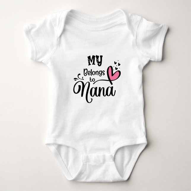 Body Para Bebé Mi Corazón Pertenece A Nana (Anverso)